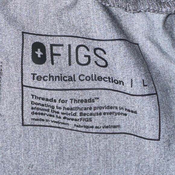 Figs Yola Skinny Scrub Pants Women's Size L Graphite Gray Mid Rise Pockets - Picture 7 of 8